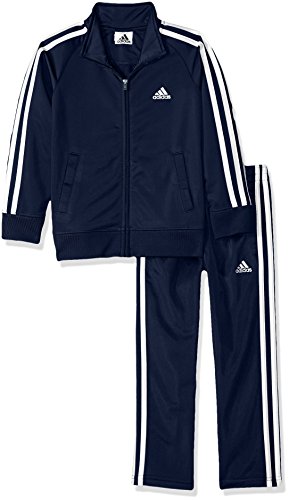 adidas Boys' Toddler Tricot Jacket & Pant Clothing Set, Collegiate Navy, 2T