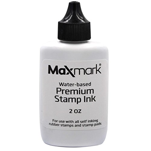 MaxMark Premium Refill Ink for self Inking Stamps and Stamp Pads, Black Color - 2 oz.