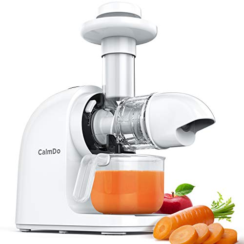 Masticating Juicer, CalmDo Slow Juicer Extractor with Ceramic Auger, Anti-drip Mouth, Quiet Motor, Ideal for Nutrient Fruit and Vegetable Juice, Sorbet