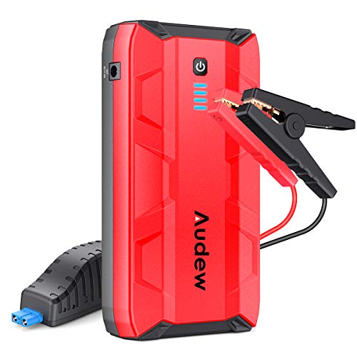 Audew 1000A Peak Portable Car Jump Starter (Up to 6.0L Gas or 4.5L Diesel Engine) Auto Battery Booster, 12V Car Jumper, Power Bank Power Pack with Dual USB Ports and Flashlight