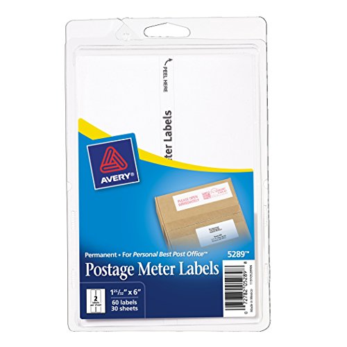 AVERY Postage Meter Labels for Personal Post Office 1-25/32 x 6, Pack of 60 (5289), White