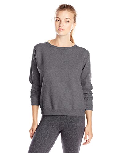 Hanes Women's V-Notch Pullover Fleece Sweatshirt, Slate Heather, Large