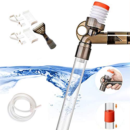 Fish Tank Aquarium Gravel Cleaner Kit Long Nozzle Water Changer for Water Changing and Filter Gravel Cleaning with Air-Pressing Button and Adjustable Water Flow Controller- BPA Free