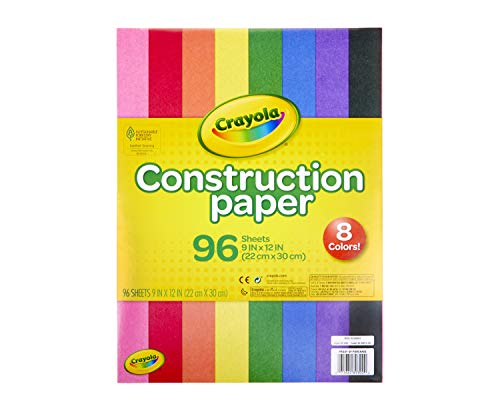 Crayola Construction Paper 9' x 12' Pad, 8 Classic Colors (96 Sheets), Great For Classrooms & School Projects, Assorted
