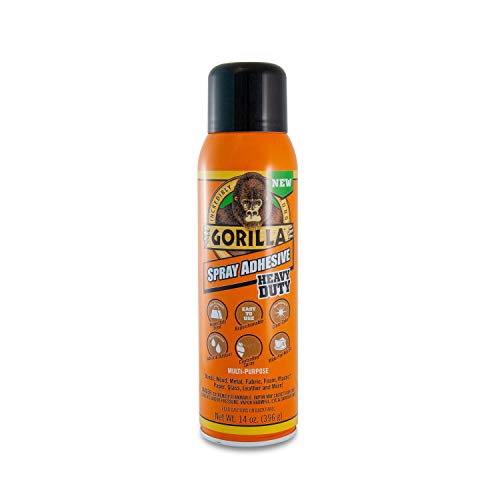 Gorilla Heavy Duty Spray Adhesive, Multipurpose and Repositionable, 14 ounce, Clear, (Pack of 1)