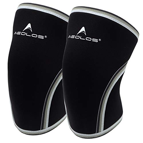 Knee Sleeves (1 Pair)，7mm Compression Knee Braces for Heavy-Lifting,Squats,Gym and Other Sports (X-Large, Black)