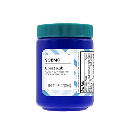 Amazon Brand - Solimo Chest Rub Cough Suppressant and Topical Analgesic, 3.53 Ounce