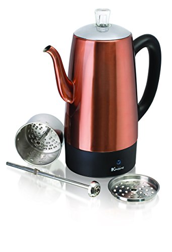 Euro Cuisine PER08 Electric Percolator 8 Cup Stainless Steel Coffee Pot Maker (8 Cup)