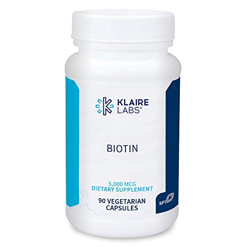 Klaire Labs Biotin - High Potency 5000 Micrograms Vitamin B7 (90 Capsules)