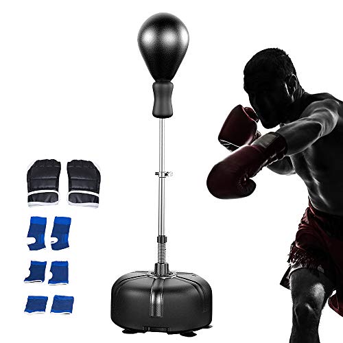CANYINHA Punching Bag Boxing Bag Set with Stand Plus Boxing Gloves, Height Adjustable - Freestanding Punching Ball Speed Bag for Adults & Kids,Great for Exercise and Fitness Fun for The Entire Family