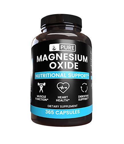 Magnesium Oxide, 760 mg/Serving, 365 Capsules, Lab Verified, No Artificial Flavors, Colors, Fillers or Additives, Gluten-Free, Made in The USA