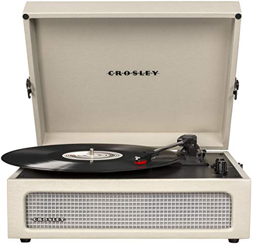 Crosley CR8017A-DU Voyager Vintage Portable Turntable with Bluetooth Receiver and Built-in Speakers, Dune