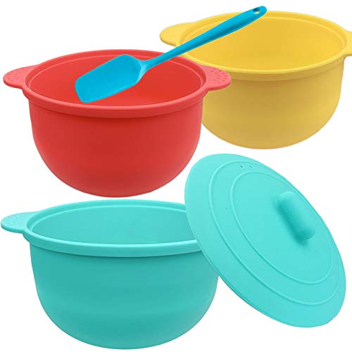 FIGHTART 4 in 1 Silicone Wax Pot Replacement 3pcs for Wax Warmer 1pc Non-stick Waxing kit Spatulas Removable Silicone Pot 14Oz 500CC with 3 Covers