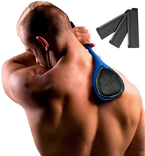 baKblade 2.0 Elite Plus - Back Hair Removal and Body Shaver (DIY), Ergonomic Handle, Shave Wet or Dry (Extra Blades Included)