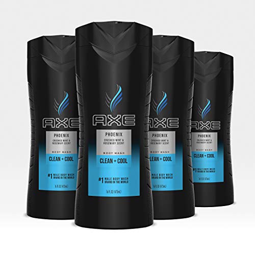 AXE Men's Body Wash for a Clean and Cool Feel Phoenix Dermatologist Tested Body Wash for Men 16 oz 4 Count