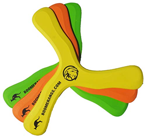 Baloo Boomerang 3 Pack - Easy, Safe Boomerangs for Kids as Young as 5 Years Old.
