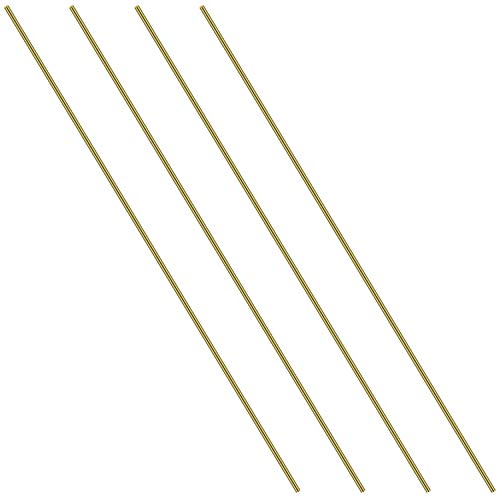 1/8 Inch Brass Round Rod, Favordrory 4PCS Brass Round Rods Lathe Bar Stock, 1/8 Inch in Diameter 14 Inches in Length