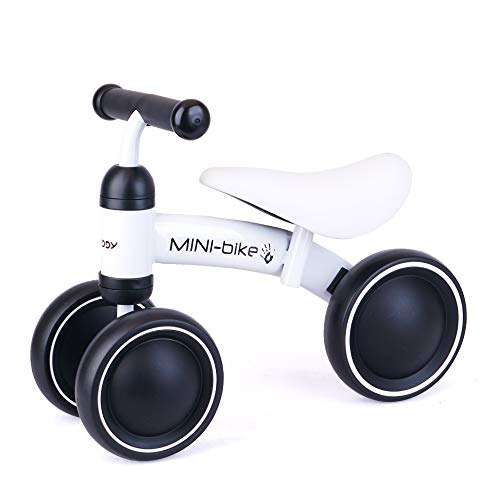 Baby Balance Bikes Bicycle for 1-2 Year Old Girl/Boy, Best Cycling Toy Ride on Riding 1st First Birthday Mini Kids White