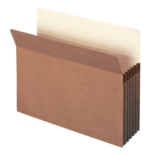 Smead File Pocket, Straight-Cut Tab, 5-1/4' Expansion, Letter Size, Redrope, 10 per Box (73234)