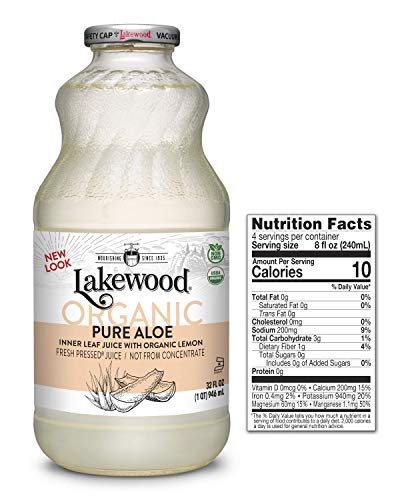 Lakewood Organic PURE Aloe Inner Leaf, Fresh Pressed (32 oz, 6 pack)