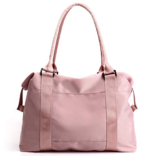 Forestfish Carry On Luggage Bag Sports Gym Bag Travel Duffel Bag, Pink