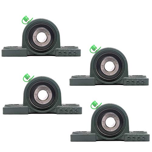PGN - UCP202-10 Pillow Block Mounted Ball Bearing - 5/8' Bore - Solid Cast Iron Base - Self Aligning (4 Pack)