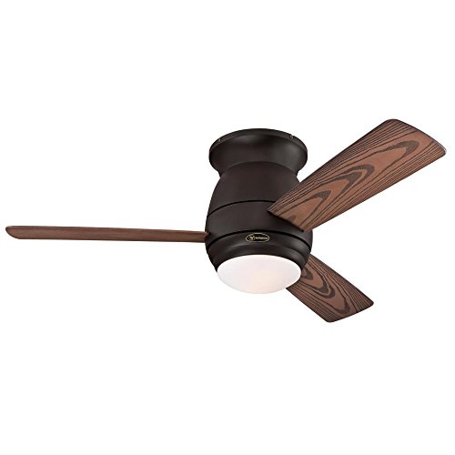 Westinghouse Lighting Westinghoue 7217800 Halley 44-Inch Oil Rubbed Bronze Indoor/Outdoor, Dimmable LED Light Kit with Frosted Opal Glass, Remote Control Included Ceiling Fan