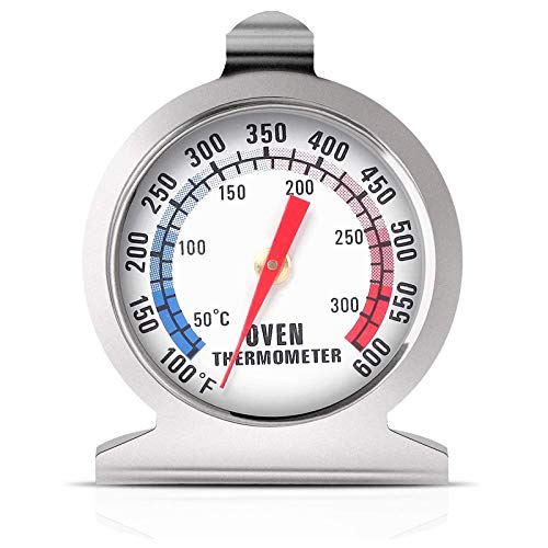 Oven Thermometer 50-300°C/100-600°F, Oven Grill Fry Chef Smoker Thermometer Instant Read Stainless Steel Thermometer Kitchen Cooking Thermometer for BBQ Baking