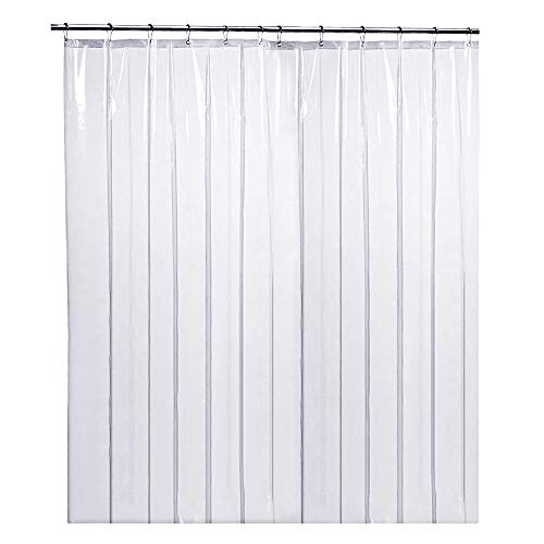 LiBa PEVA 8G Bathroom Shower Curtain Liner, 72' W x 72' H, Clear 8G Heavy Duty Waterproof Shower Curtain Liner Anti-Microbial Mildew Resistant