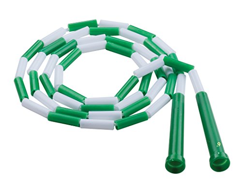 Champion Sports Segmented Jump Rope for Fitness, 6 Feet Length, Green and White - Classic Beaded Jump Ropes for Physical Education, Gym Glass, Personal Use - Premium Skipping Rope for Kids, Adults (PR6)