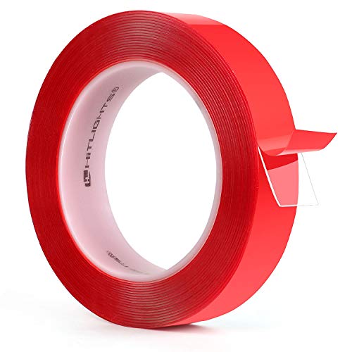 Double Sided Tape, HitLights 16ft Transparent VHB Mounting Tape Heavy Duty Waterproof Clear Tape for Car Motorcycle Home Wall Office Decor