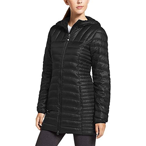 Eddie Bauer Women's Astoria Hooded Down Parka, Black Regular M