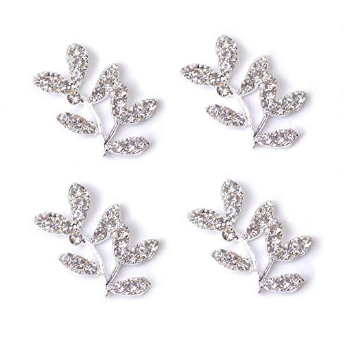 24 pcs Rhinestone Embellishments Flatback Silver Crystal Button Accessory for Holiday Party DIY Craft Hair Bow Scrapbooking Embellishments (Silver)