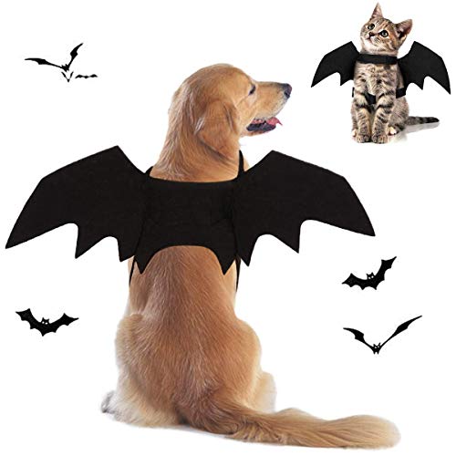 Tealots Halloween Dog Costume Pet Bat Wings for Adjustable Funny Cat Bat Wings Party Outfit Cosplay Apparel for Small Medium Large Dogs Doggy (L)