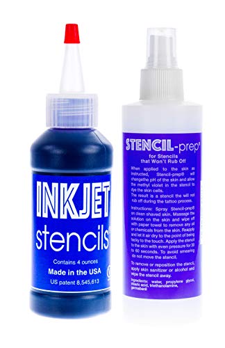 Tattoo Inkjet Stencil Ink & Smudge-Proof Tattoo Stencil Transfer Spray Bundle