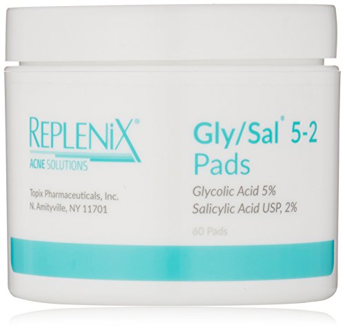 Replenix Acne Solutions Gly-Sal 5-2 Exfoliating Acne Pads with Glycolic Acid and Salicylic Acid, 60 count