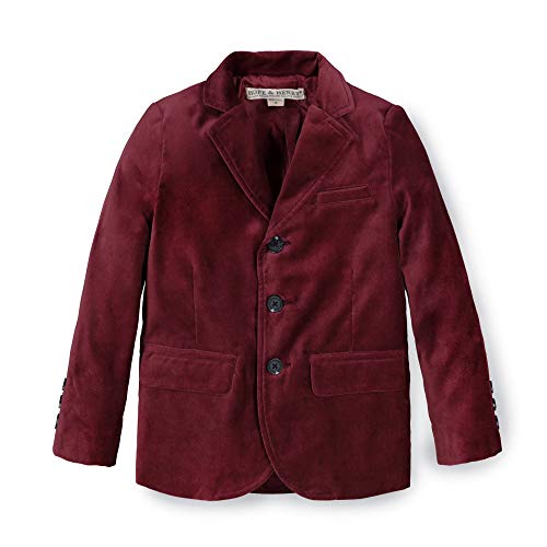 Hope & Henry Boys' Classic Suit Jacket Wine Velvet