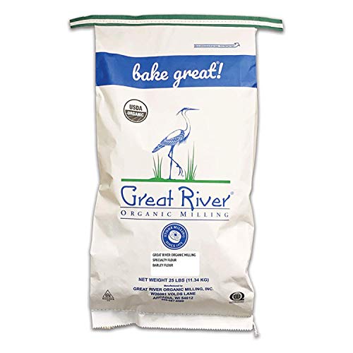 Great River Organic Milling, Specialty Flour, Barley Flour, Stone Ground, Organic, 25-pounds (Pack of 1)