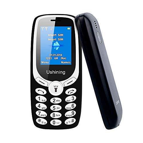 USHINING Unlocked Feature Phone with Torch 2G GSM Phone Easy to Use Mobile Phone T-Mobile Carrier (Black)