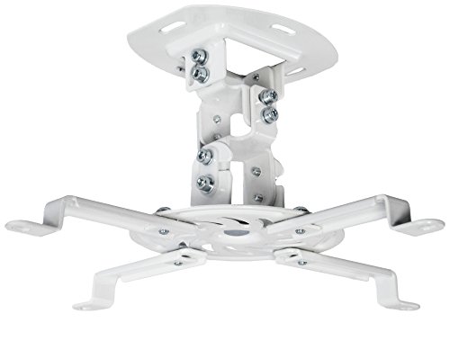 VIVO Universal Adjustable White Ceiling Projector, Projection Mount Extending Arms Mounting Bracket (MOUNT-VP01W)