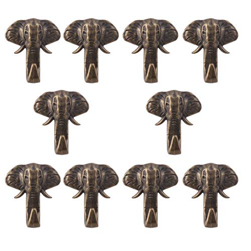 Cucumis Elephant Style Picture Link Soft Nail Link Message Nail That Do Not Need Accessories Push Pin Hanger 10 Pcs (Bronze)