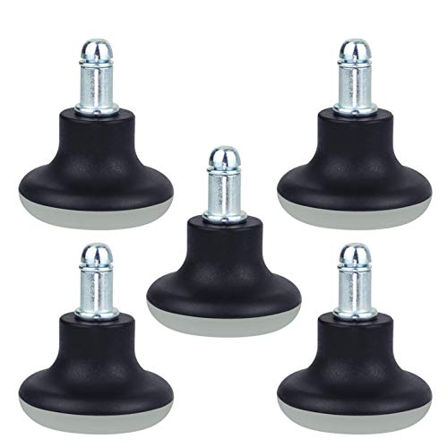 5 Pack Bell Glides for Office Chair without Wheels, Replacement Rolling Chair Swivel Wheels Fixed Stationary Castors, Low Profile Chair Glides