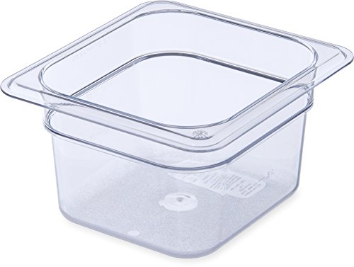 Carlisle 3068407 StorPlus Sixth Size Food Pan, Polycarbonate, 4' Deep, Clear