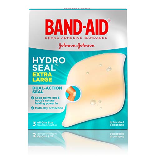 Band-Aid Brand Hydro Seal Extra Large Waterproof Adhesive Bandages for Wound Care and Blisters, 3 ct