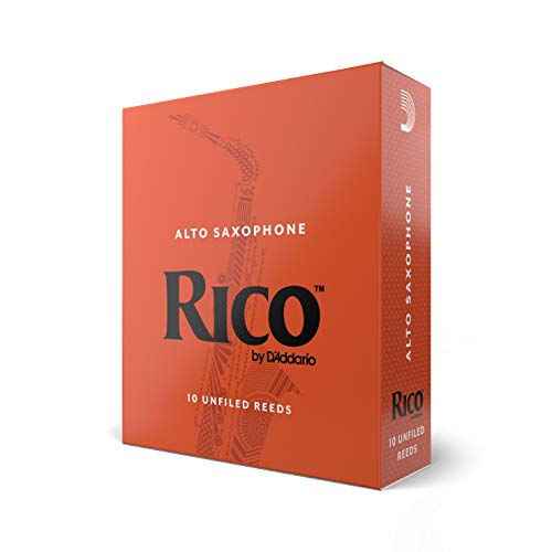 D'Addario Rico Alto Sax Reeds, Strength 2.5, 10-pack