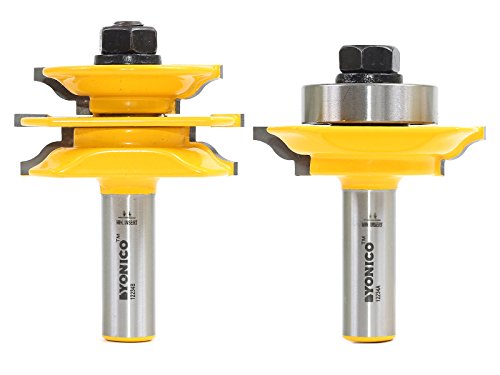 Yonico 12234 Ogee 2 Bit Glass Door Rail and Stile Router Bit Set 1/2-Inch Shank