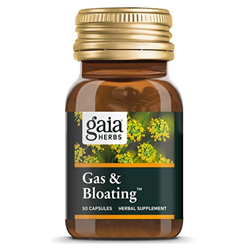 Gaia Herbs Gas & Bloating Supplement, Vegan Capsules, 50 count - Gas Relief Tablets Reduce Bloating and Improve Digestive Function, Activated Charcoal and Fennel