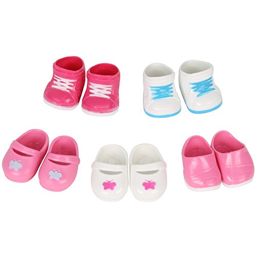 Huang Cheng Toys 5 Pairs of Shoes for 15-16 Inch Doll Toy Boots Sneakers Babouche Sport Shoes