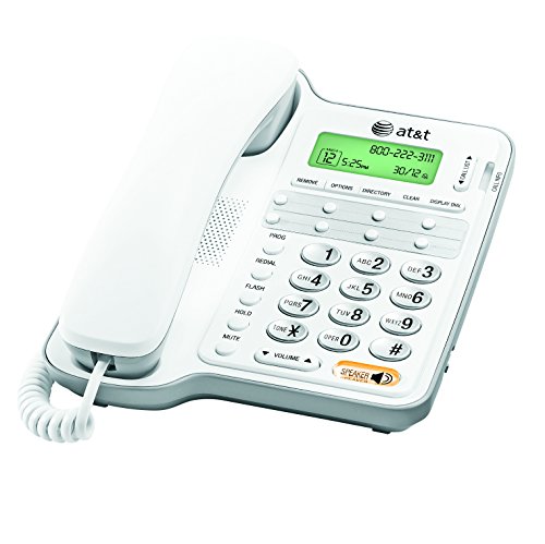 AT&T CL2909 Corded Phone with Speakerphone and Caller ID/Call Waiting, White