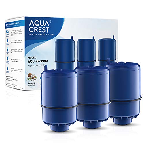 AQUACREST RF-9999 Water Filter, Replacement for Pur RF9999 Faucet Water Filter, Pur Faucet Model FM-2500V, FM-3700, PFM150W, PFM350V, PFM400H, PFM450S, Pur-0A1 (Pack of 3)